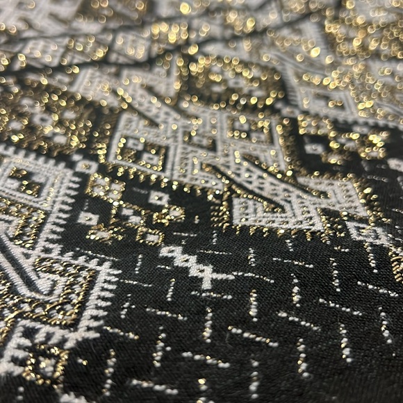 Artisan black tote with Greek traditional fabric - Picture 5 of 9